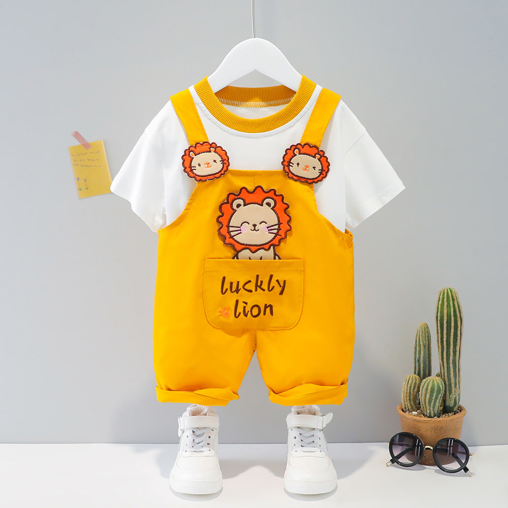 Cute Baby Clothes Summer Cartoon Short-sleeved Overalls Cute Baby Clothes Summer Cartoon Short-sleeved Overalls